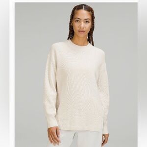 Lululemon Merino Wool Sweater Sz 4 Cream Excellent Condition Oversized Boyfriend